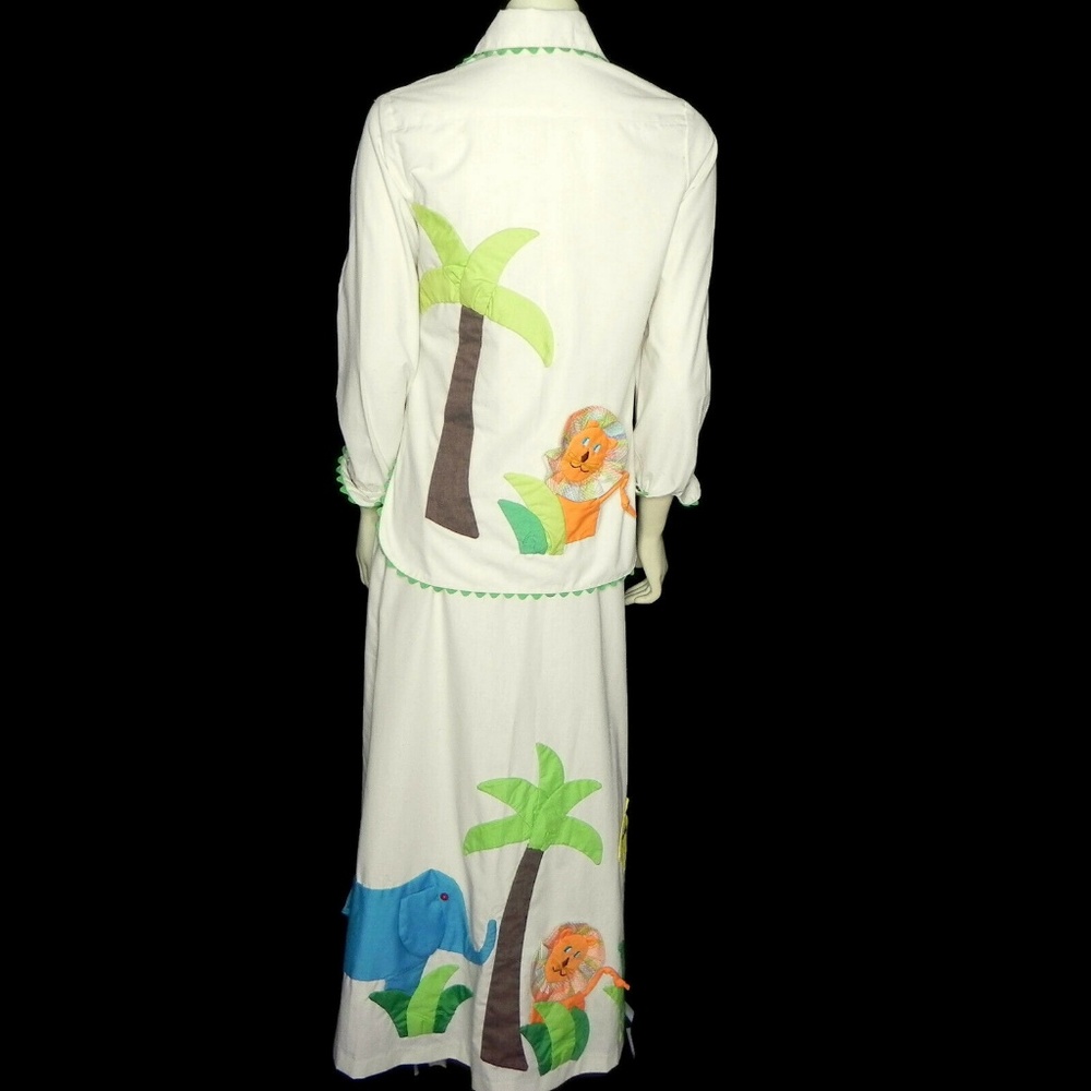 Vintage 70s Catherine Carr Womens S Wrap Skirt Set